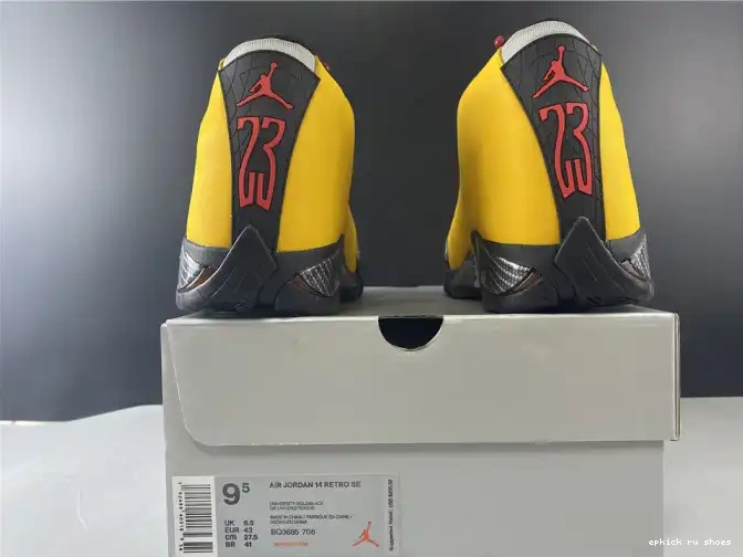 Rep AIR UNIVERSITY JORDAN GOLD 14 BQ3685-706 RETRO 0618